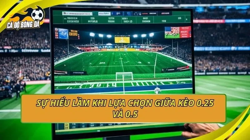 Sự hiểu lầm khi lựa chọn giữa kèo 0.25 và 0.5